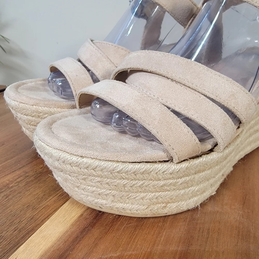 Madden NYC Charlette Strappy Sandal Wedge Espadrilles Size 8.5